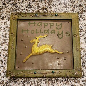 Happy Holidays Reindeer Wall Decor